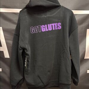 Black Hoodie with 'Got Glutes' Print